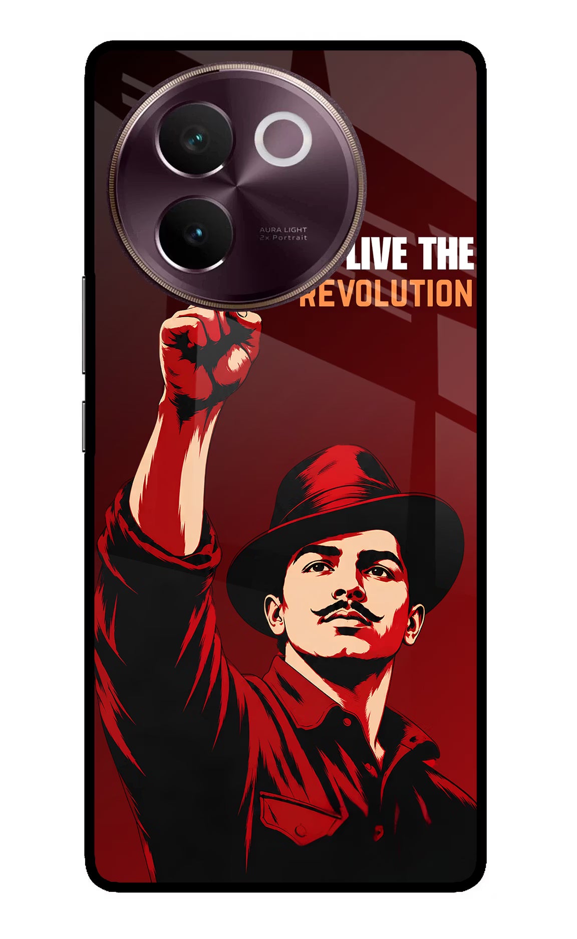 Bhagat Singh Revolution Vivo V30e Glass Case