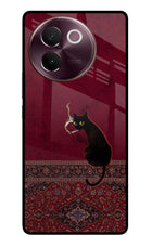 Midnight Cat Vivo V30e Glass Case