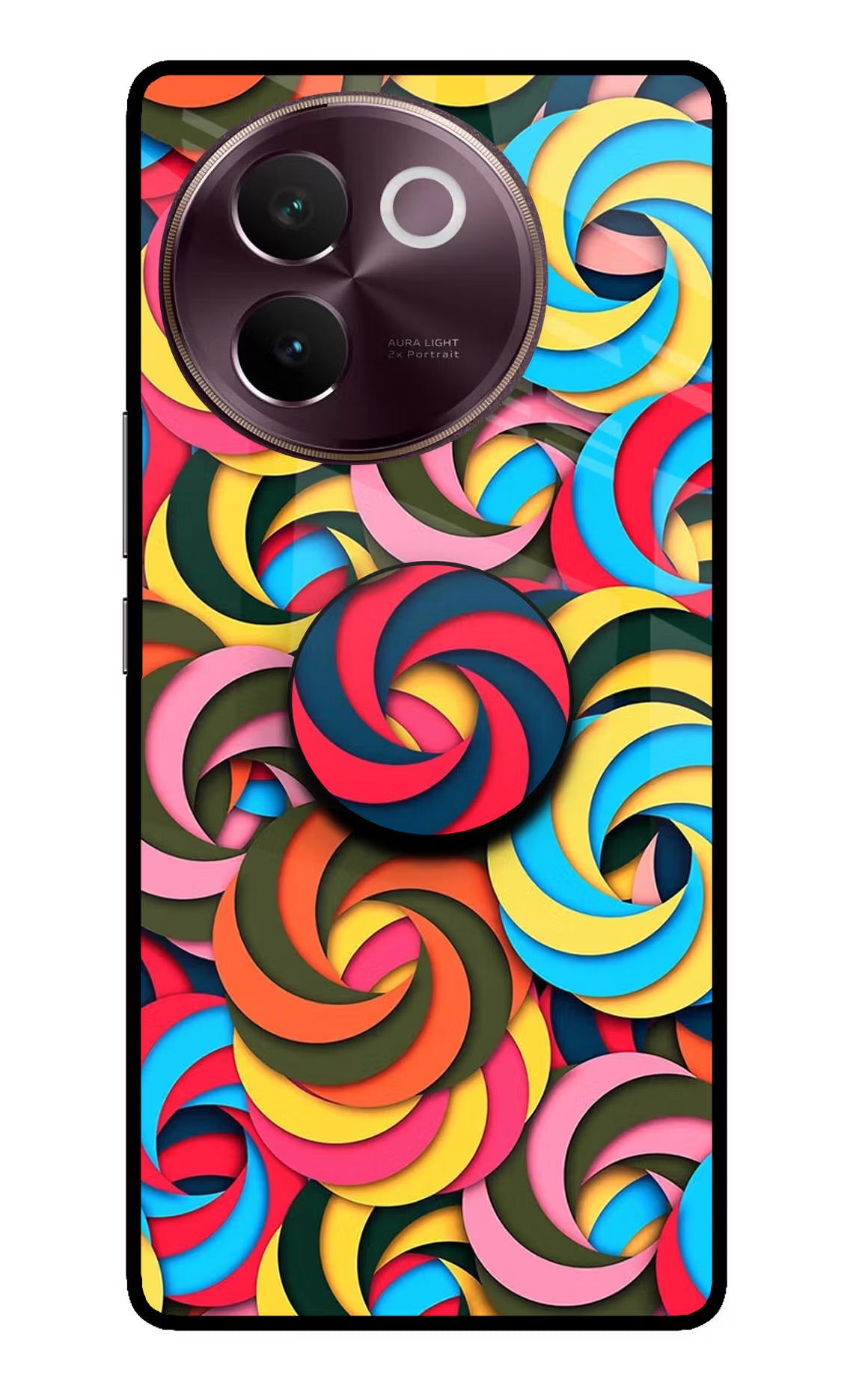 Spiral Pattern Vivo V30e Pop Case by Casekaro