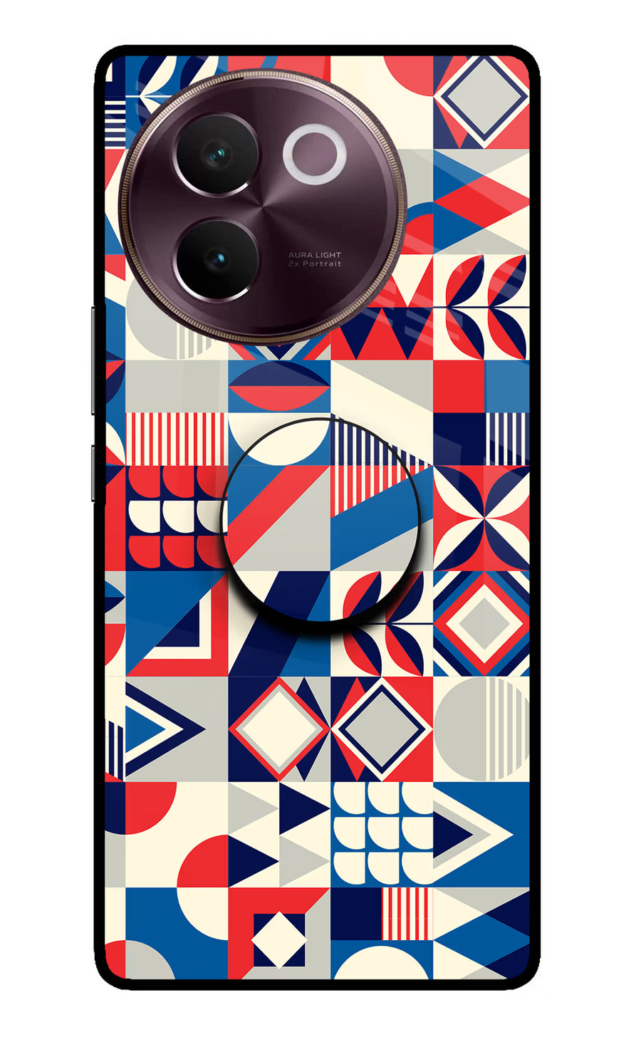 Colorful Pattern Vivo V30e Pop Case, Glass case