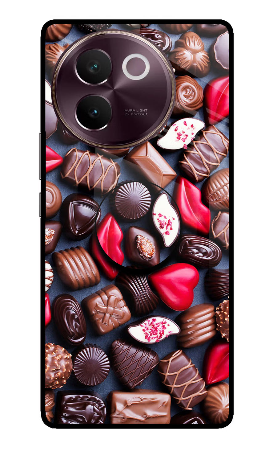 Chocolates Vivo V30e Pop Case, Glass case