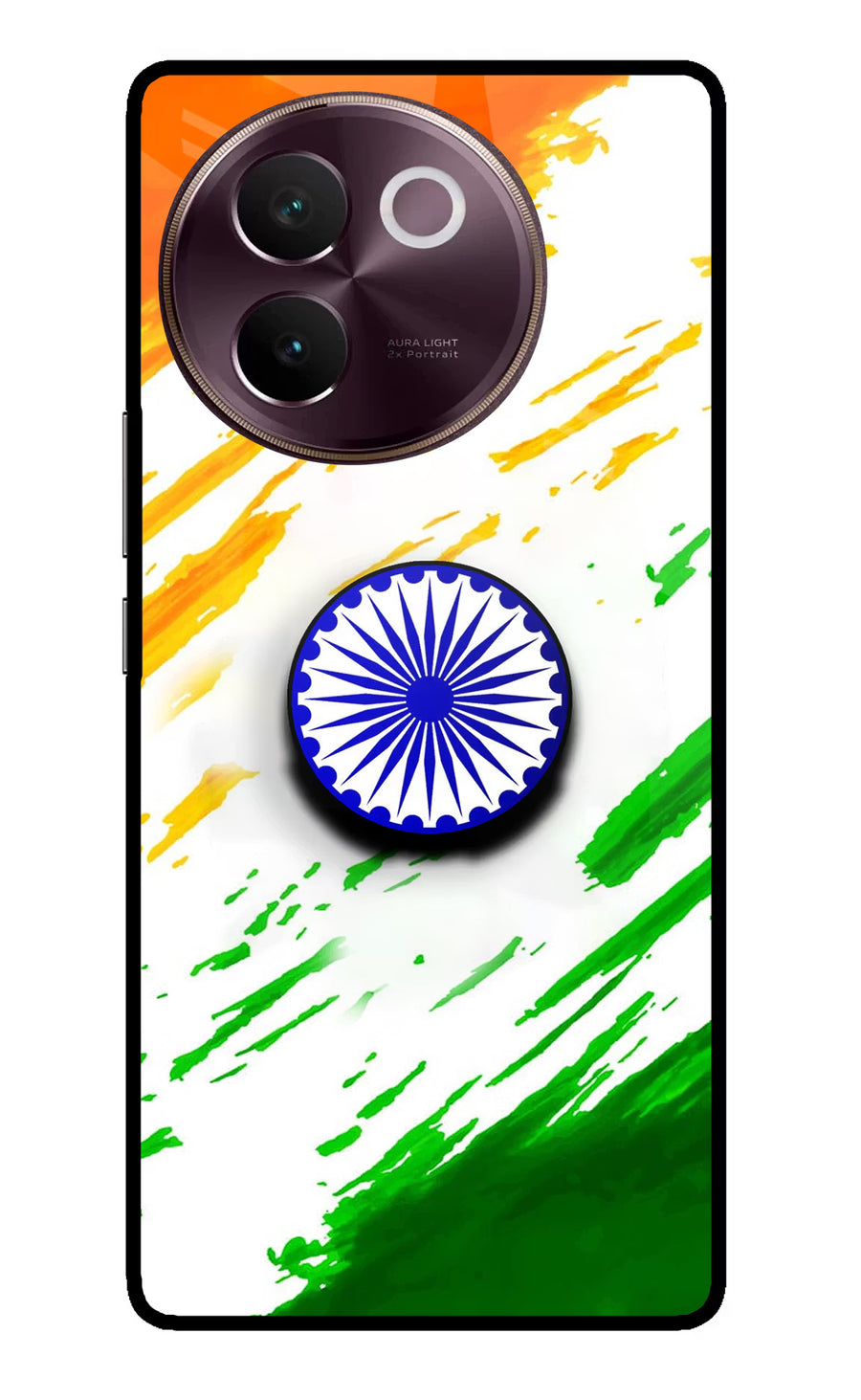 Indian Flag Ashoka Chakra Vivo V30e Pop Case, Glass case