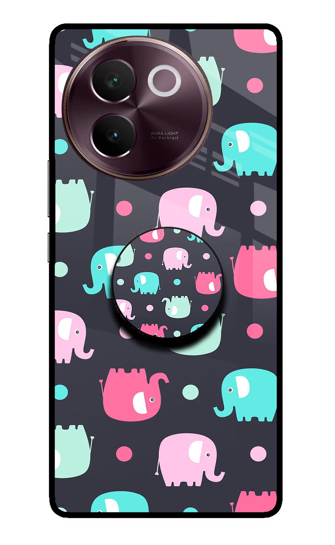 Baby Elephants Vivo V30e Pop Case by Casekaro