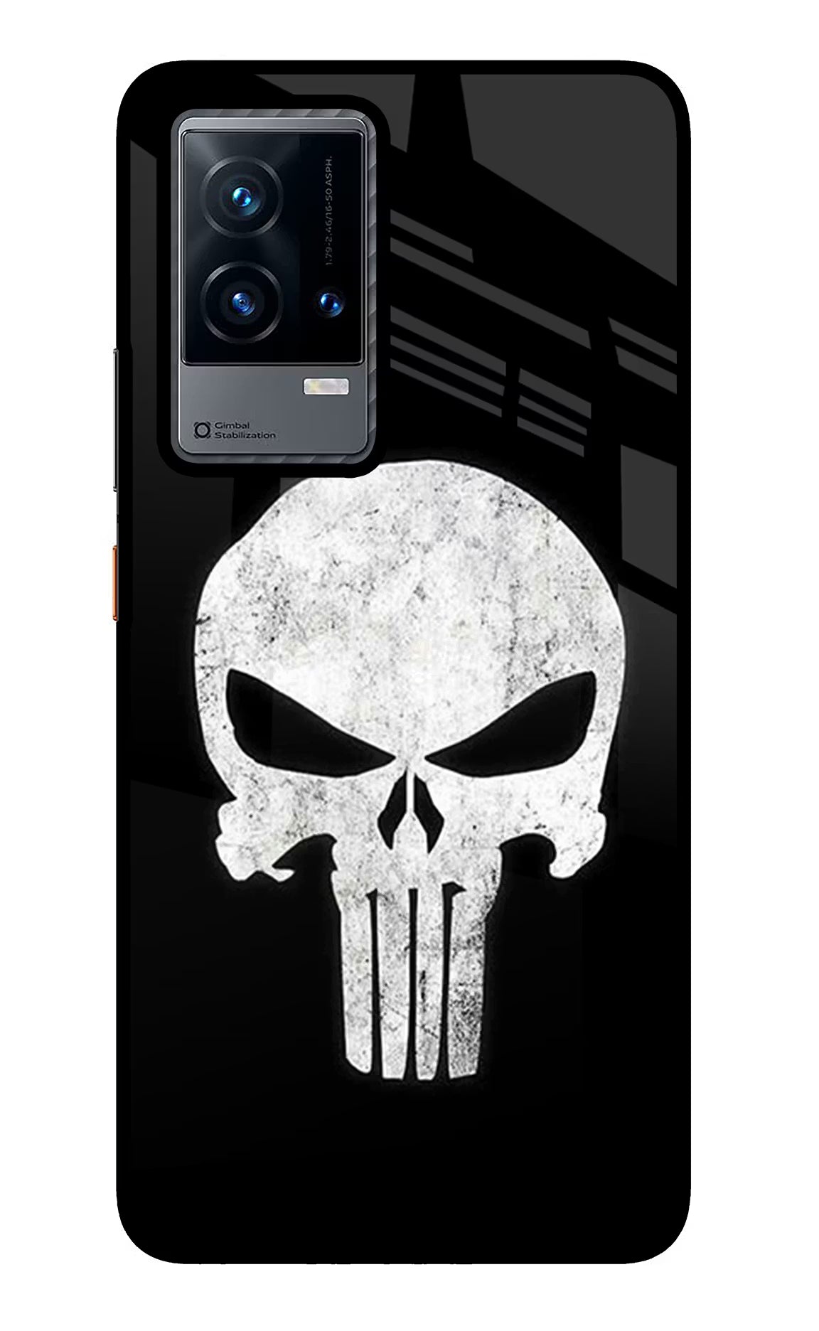 Punisher Skull iQOO 9 5G Glass Case Back Cover by Casekaro