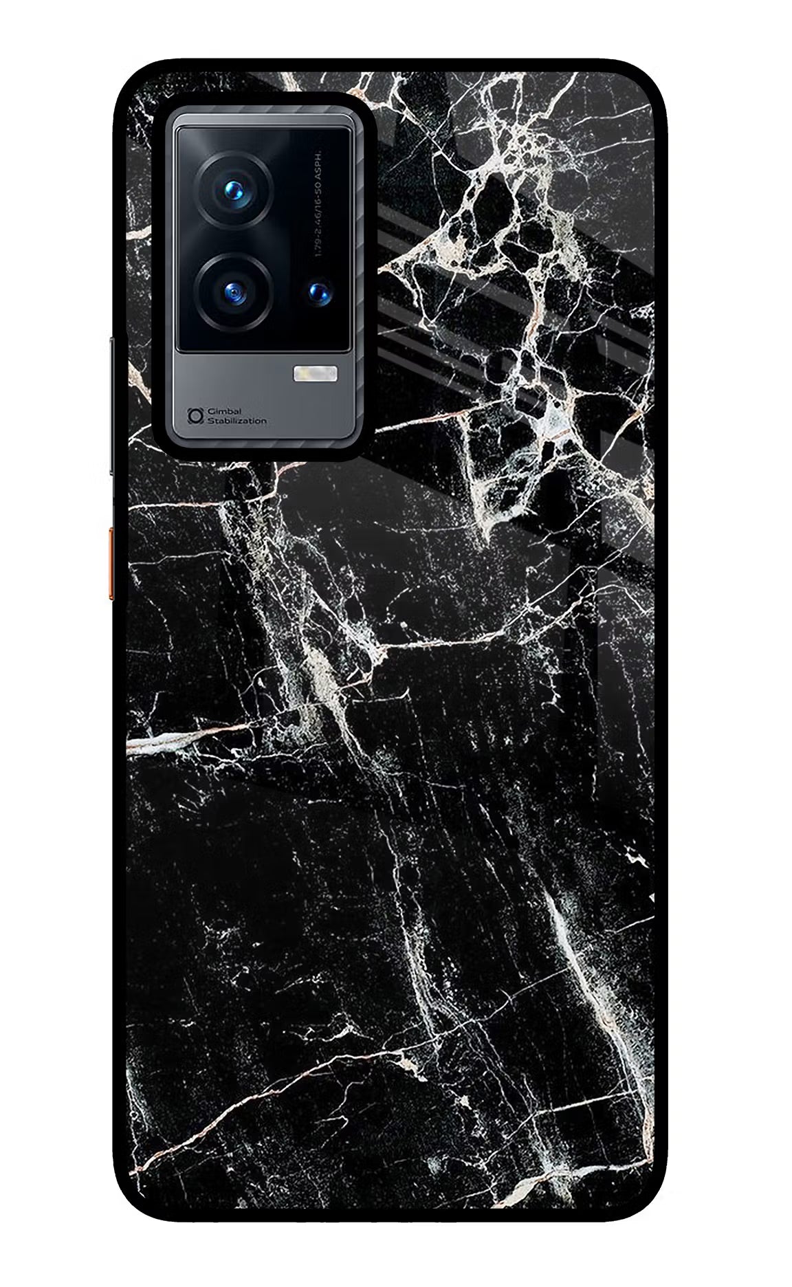 Black Marble Texture iQOO 9 5G Glass Case
