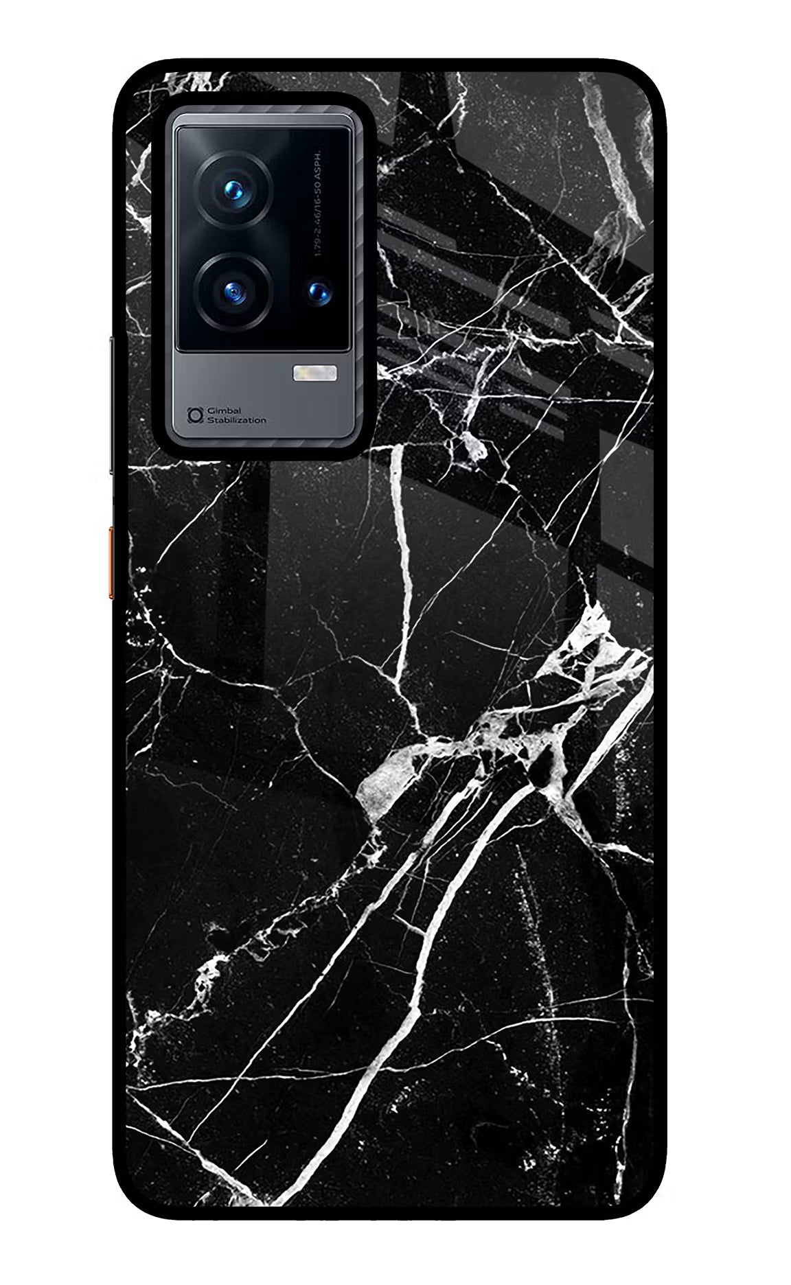 Black Marble Pattern iQOO 9 5G Glass Case Back Cover by Casekaro