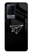 Paper Plane White iQOO 9 5G Glass Case