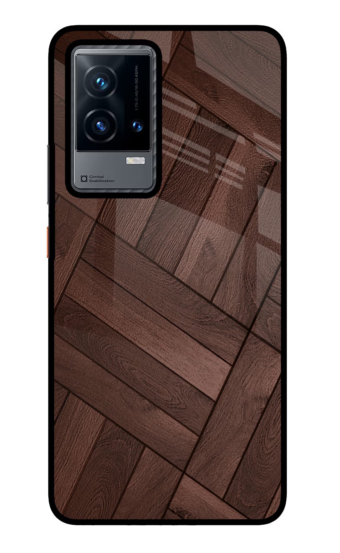 Wooden Texture Design iQOO 9 5G Glass Case Back Cover by Casekaro