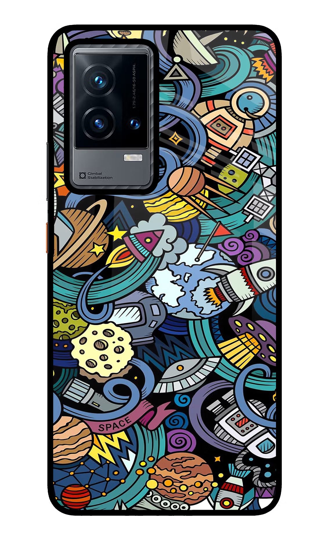 Space Abstract iQOO 9 5G Glass Case Back Cover by Casekaro