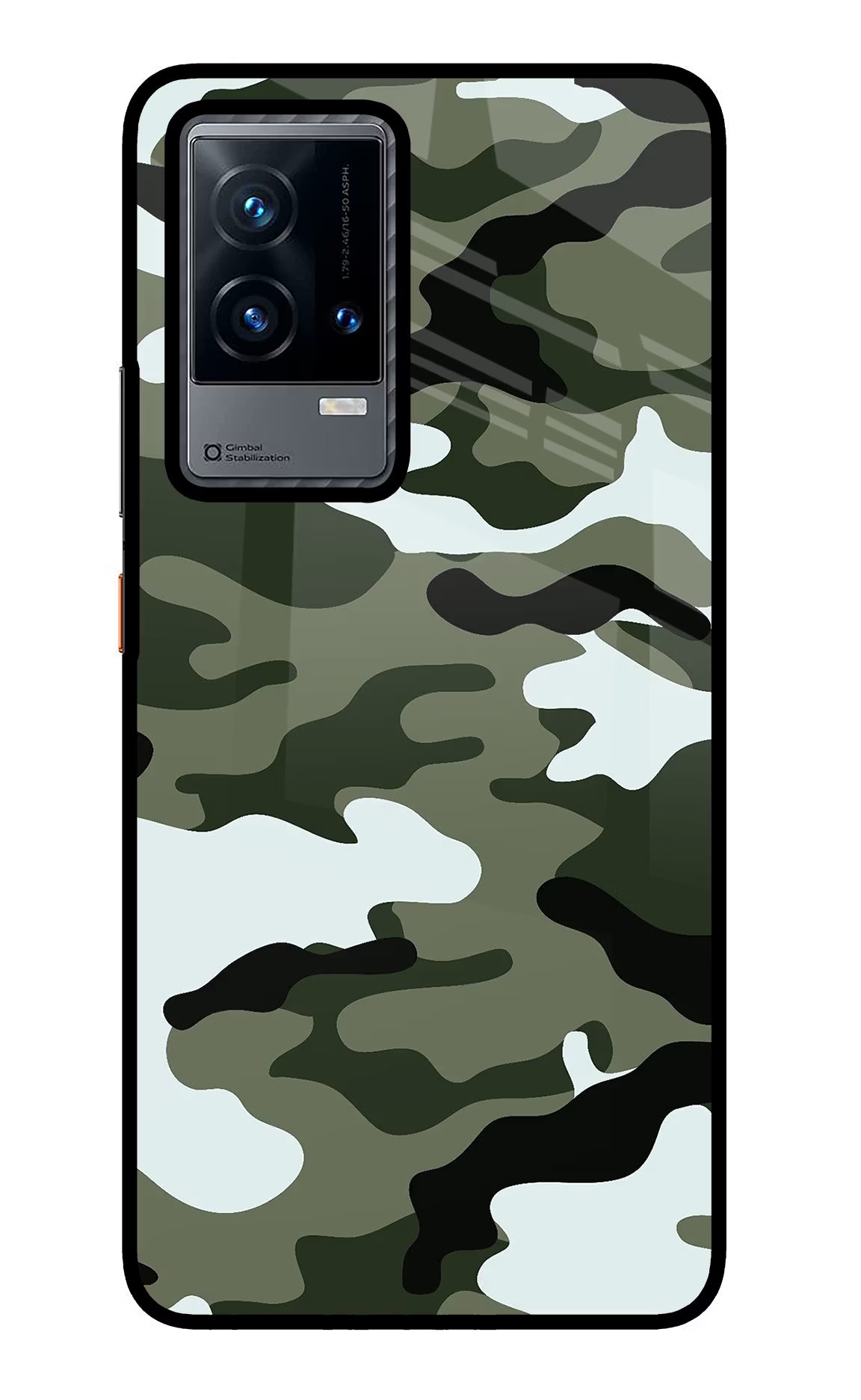 Camouflage iQOO 9 5G Glass Case Back Cover by Casekaro