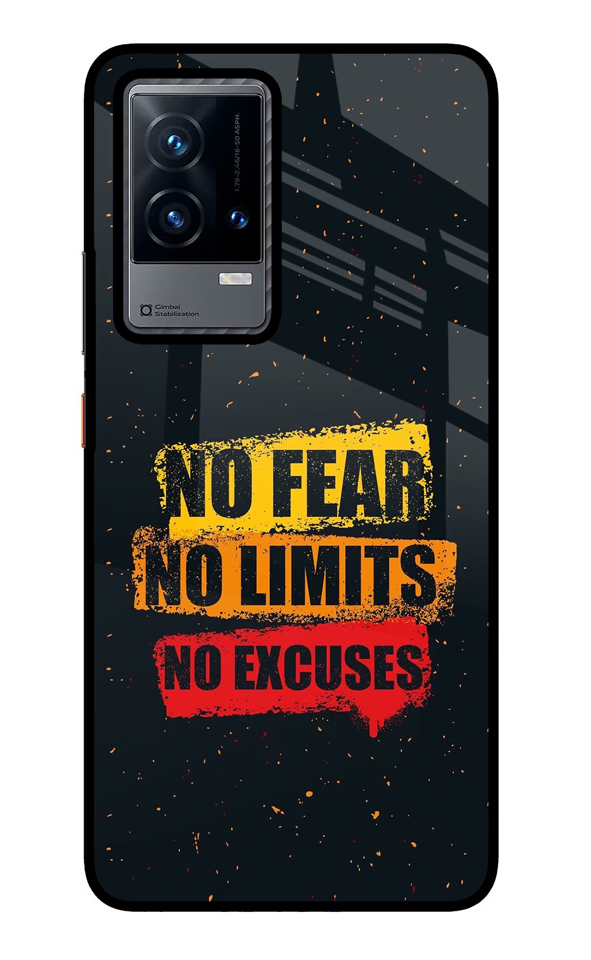 No Fear No Limits No Excuse iQOO 9 5G Glass Case Back Cover by Casekaro