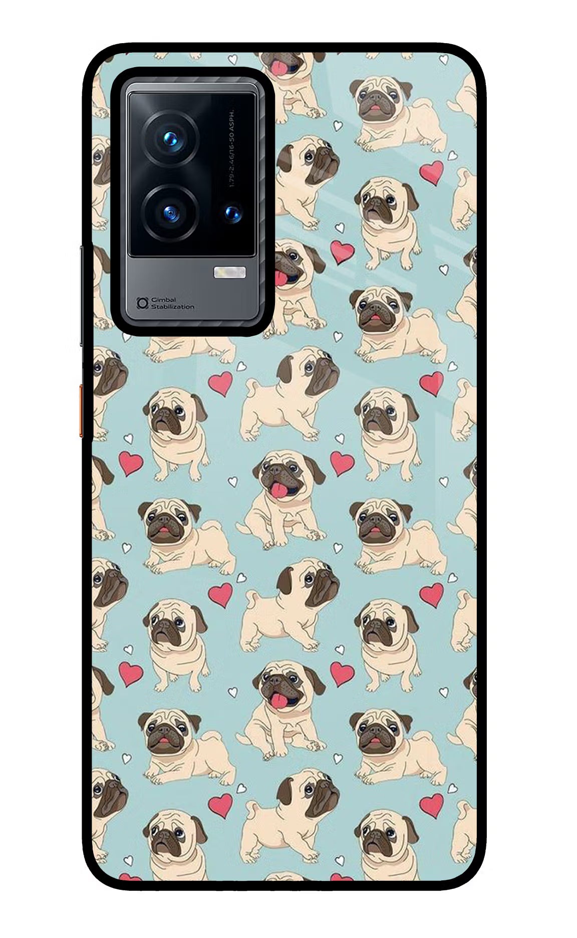 Pug Dog iQOO 9 5G Glass Case Back Cover by Casekaro