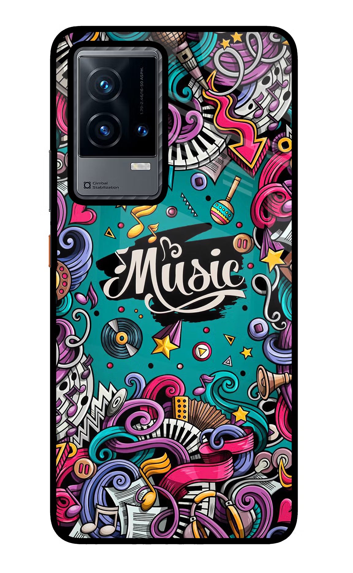 Music Graffiti iQOO 9 5G Glass Case