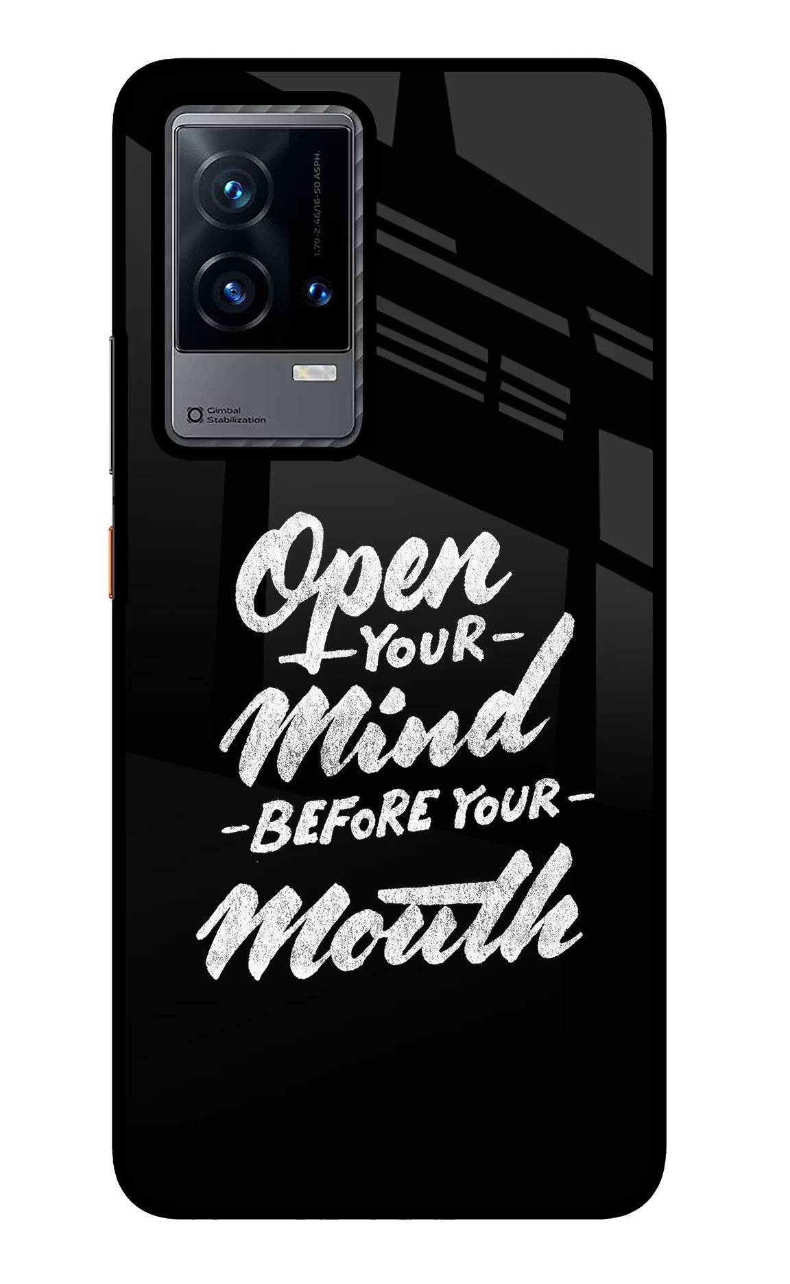Open Your Mind Before Your Mouth iQOO 9 5G Glass Case Back Cover by Casekaro