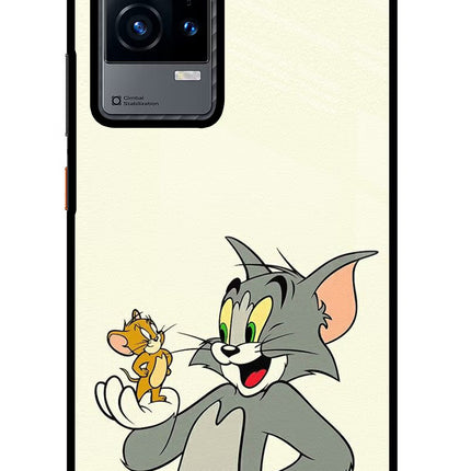 Tom & Jerry iQOO 9 5G Glass Case Back Cover by Casekaro