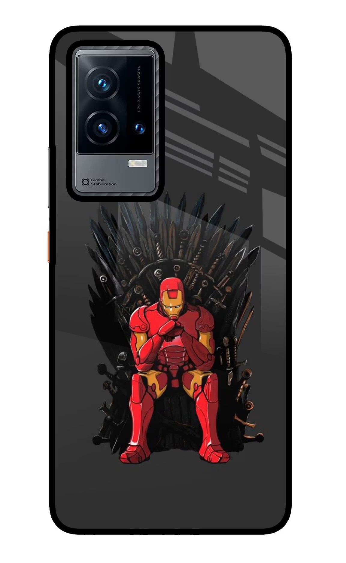 Ironman Throne iQOO 9 5G Glass Case Back Cover by Casekaro