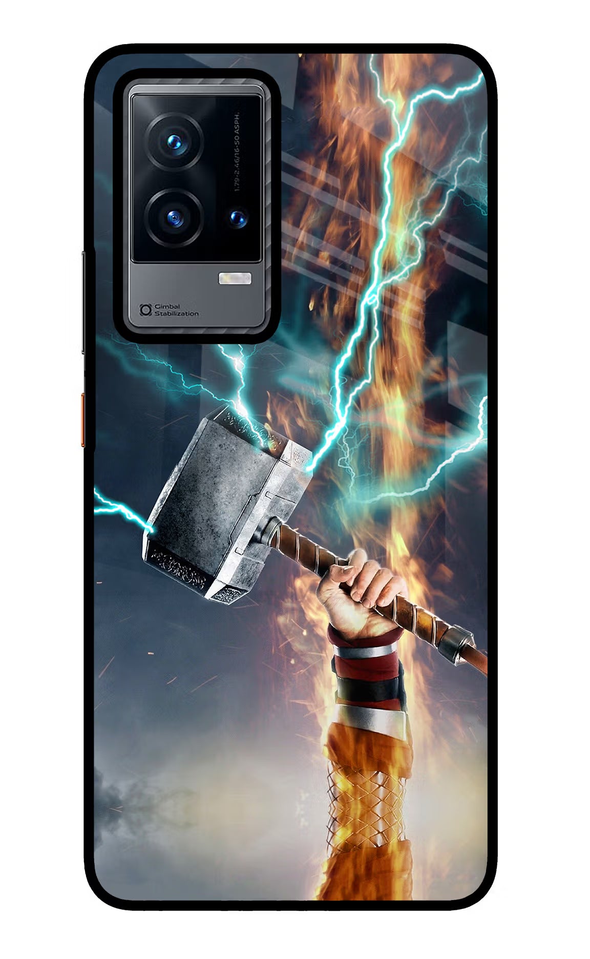 Thor Hammer Mjolnir iQOO 9 5G Glass Case Back Cover by Casekaro