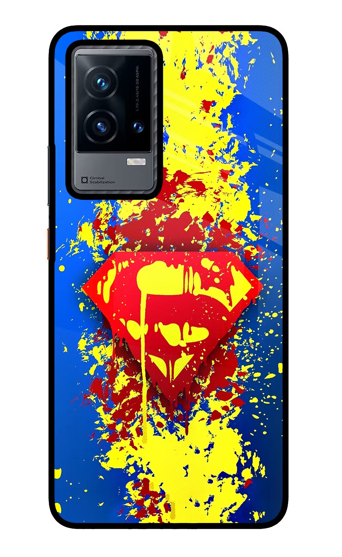 Superman logo iQOO 9 5G Glass Case Back Cover by Casekaro