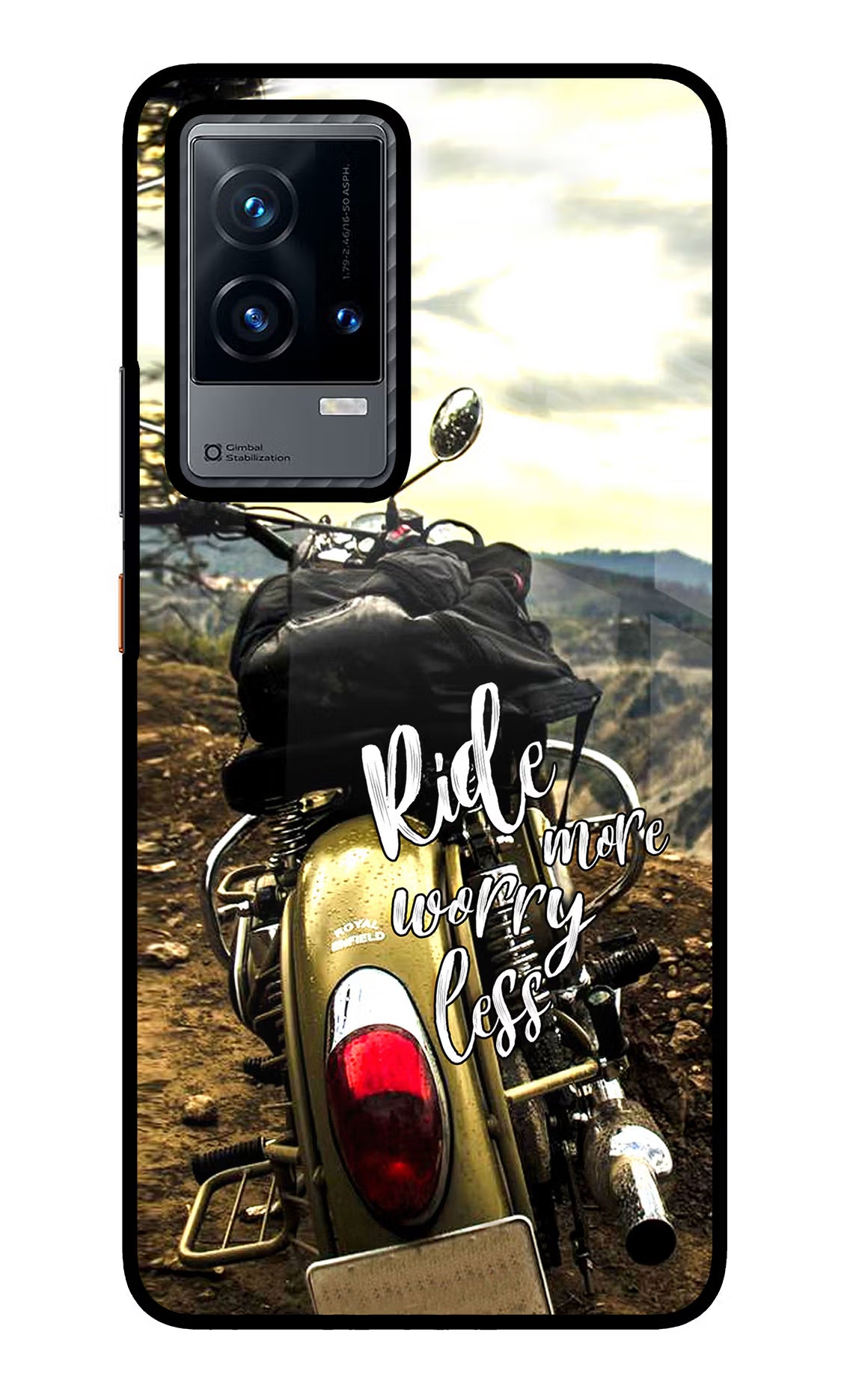 Ride More Worry Less iQOO 9 5G Glass Case Back Cover by Casekaro