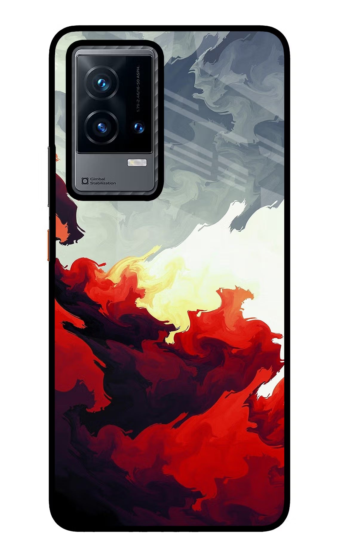 Fire Cloud iQOO 9 5G Glass Case Back Cover by Casekaro
