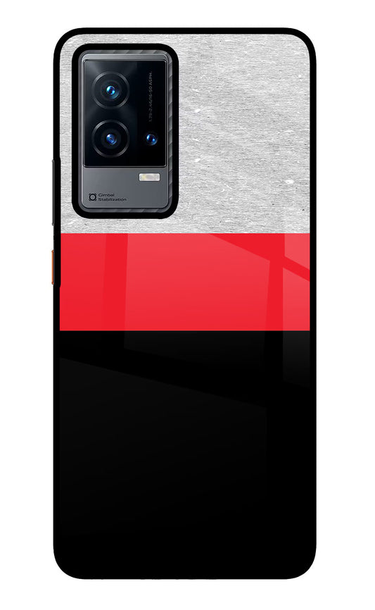 Tri Color Pattern iQOO 9 5G Glass Case