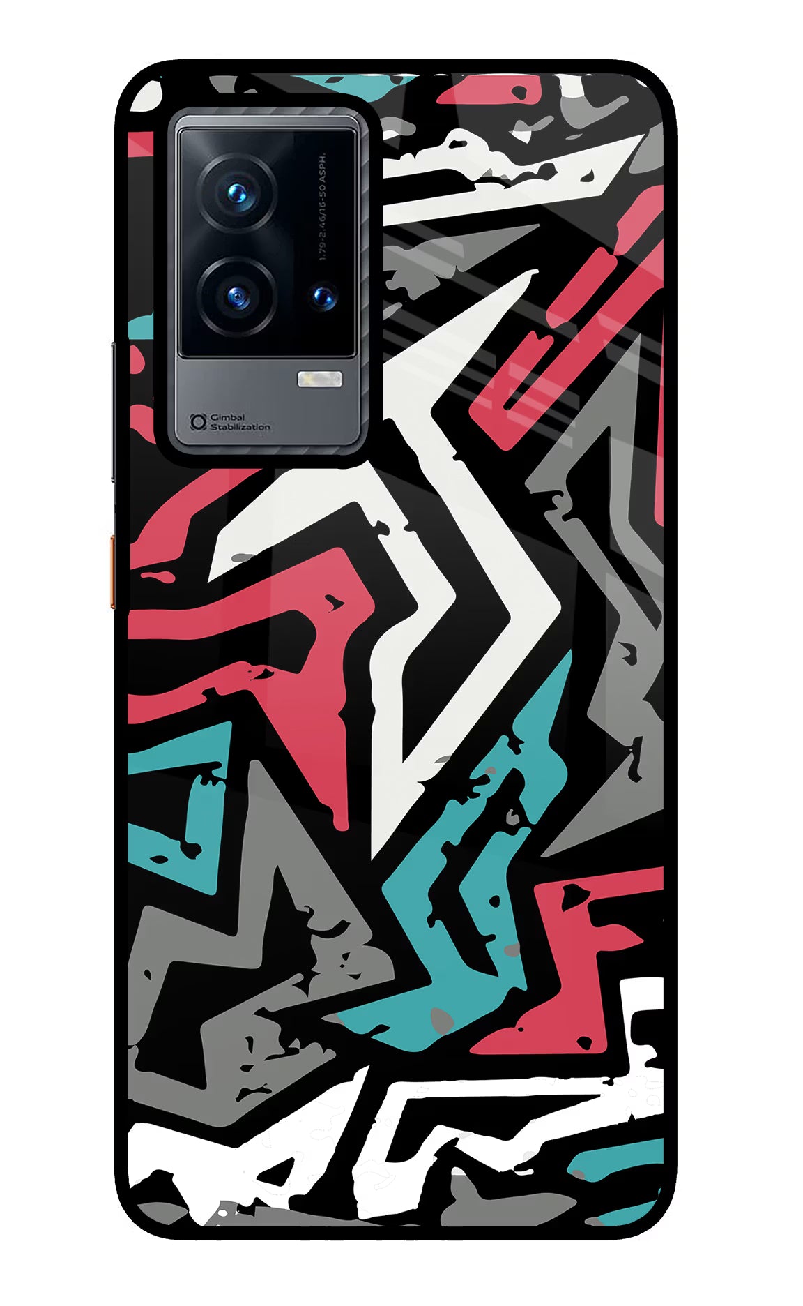 Geometric Graffiti iQOO 9 5G Glass Case Back Cover by Casekaro