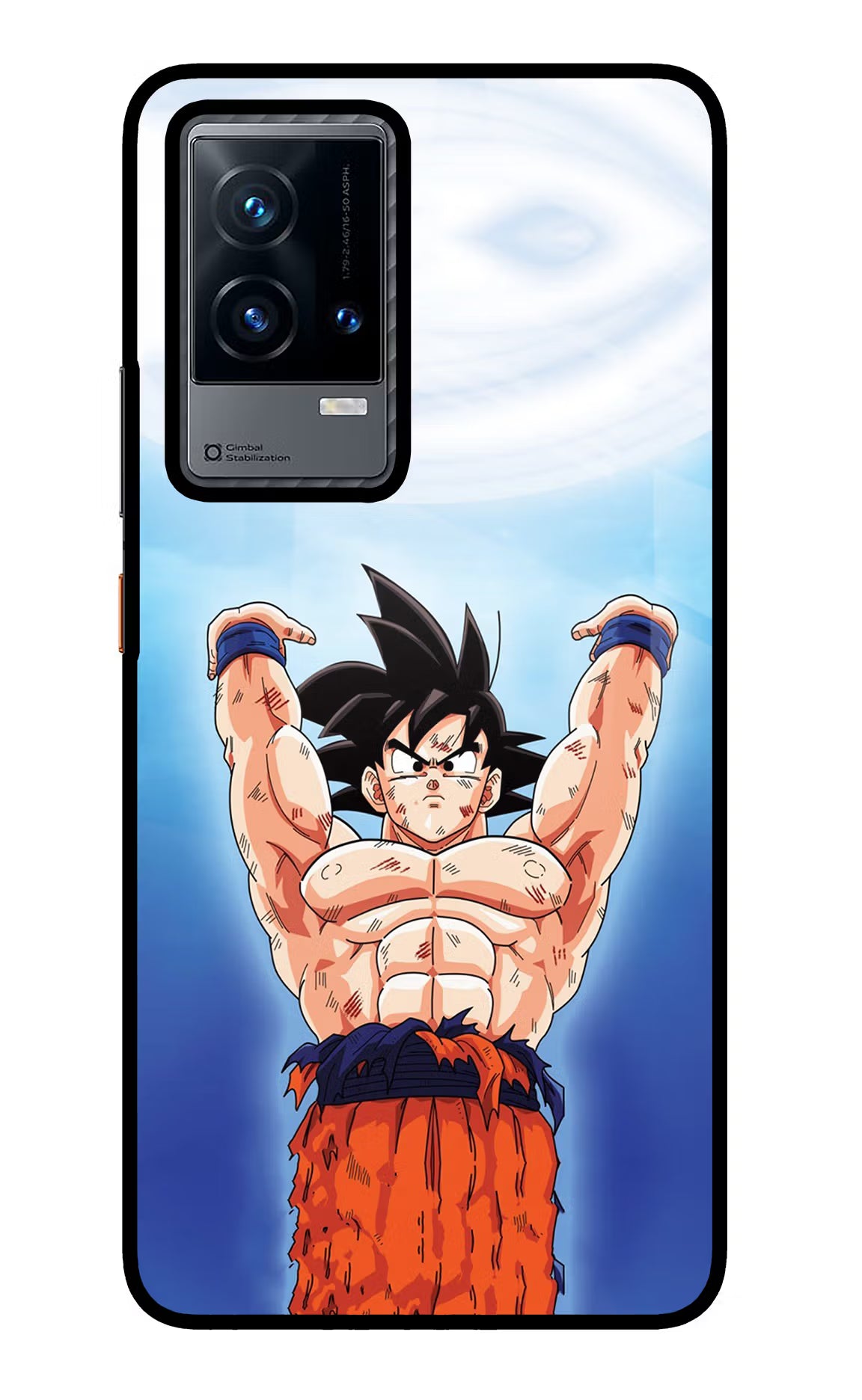 Goku Power iQOO 9 5G Glass Case Back Cover by Casekaro