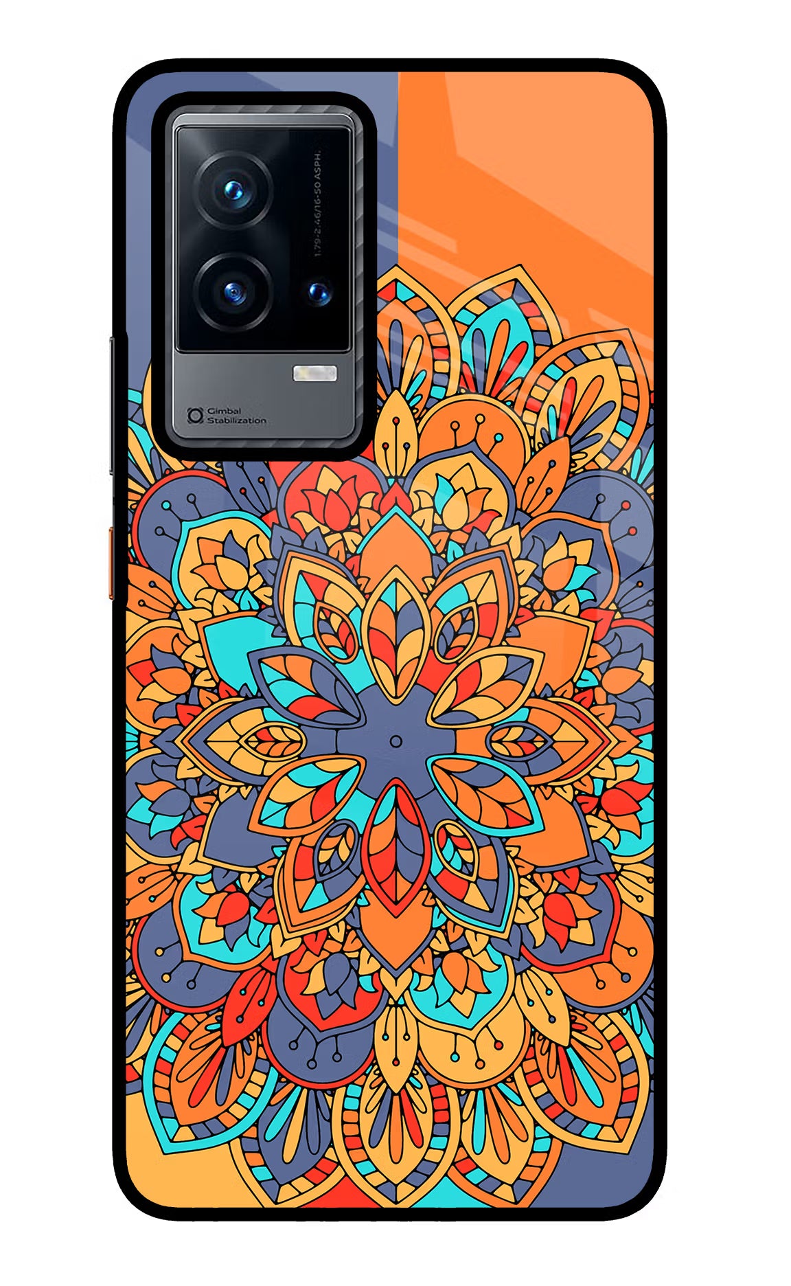 Color Mandala iQOO 9 5G Glass Case Back Cover by Casekaro