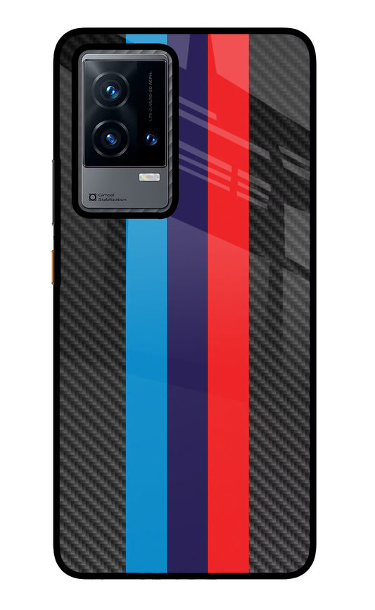 BMW Stripes Pattern iQOO 9 5G Glass Case