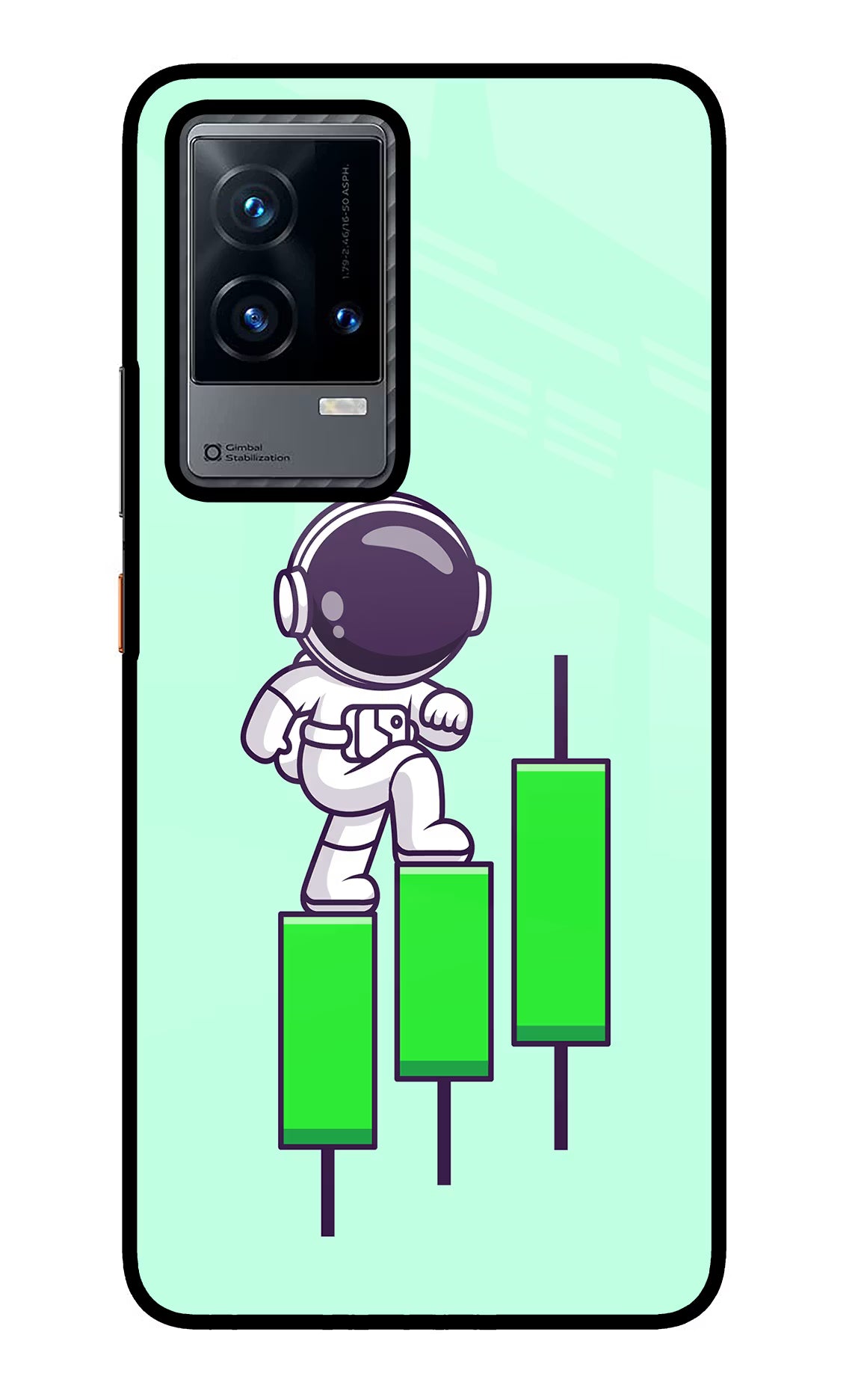 Astronaut Trader iQOO 9 5G Glass Case Back Cover by Casekaro