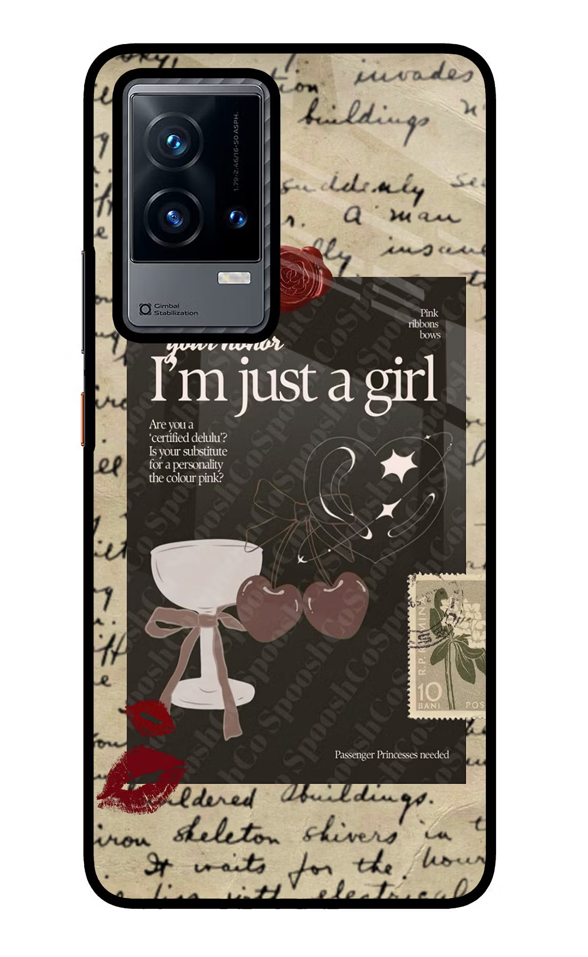 I am just a girl iQOO 9 5G Glass Case Back Cover by Casekaro