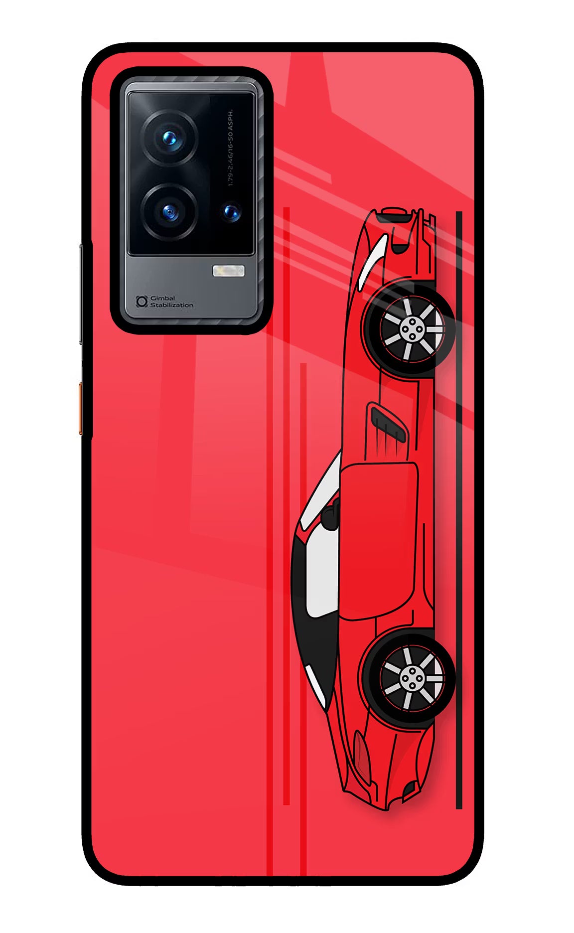 Red Velocity iQOO 9 5G Glass Case Back Cover by Casekaro