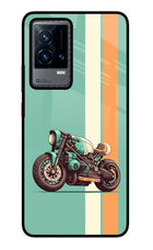 Striped Moto Drift iQOO 9 5G Glass Case Back Cover by Casekaro