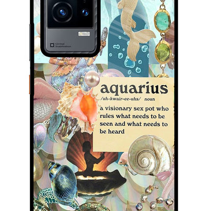Aquarius Zodiac iQOO 9 5G Glass Case Back Cover by Casekaro