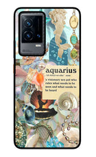 Aquarius Zodiac iQOO 9 5G Glass Case Back Cover by Casekaro