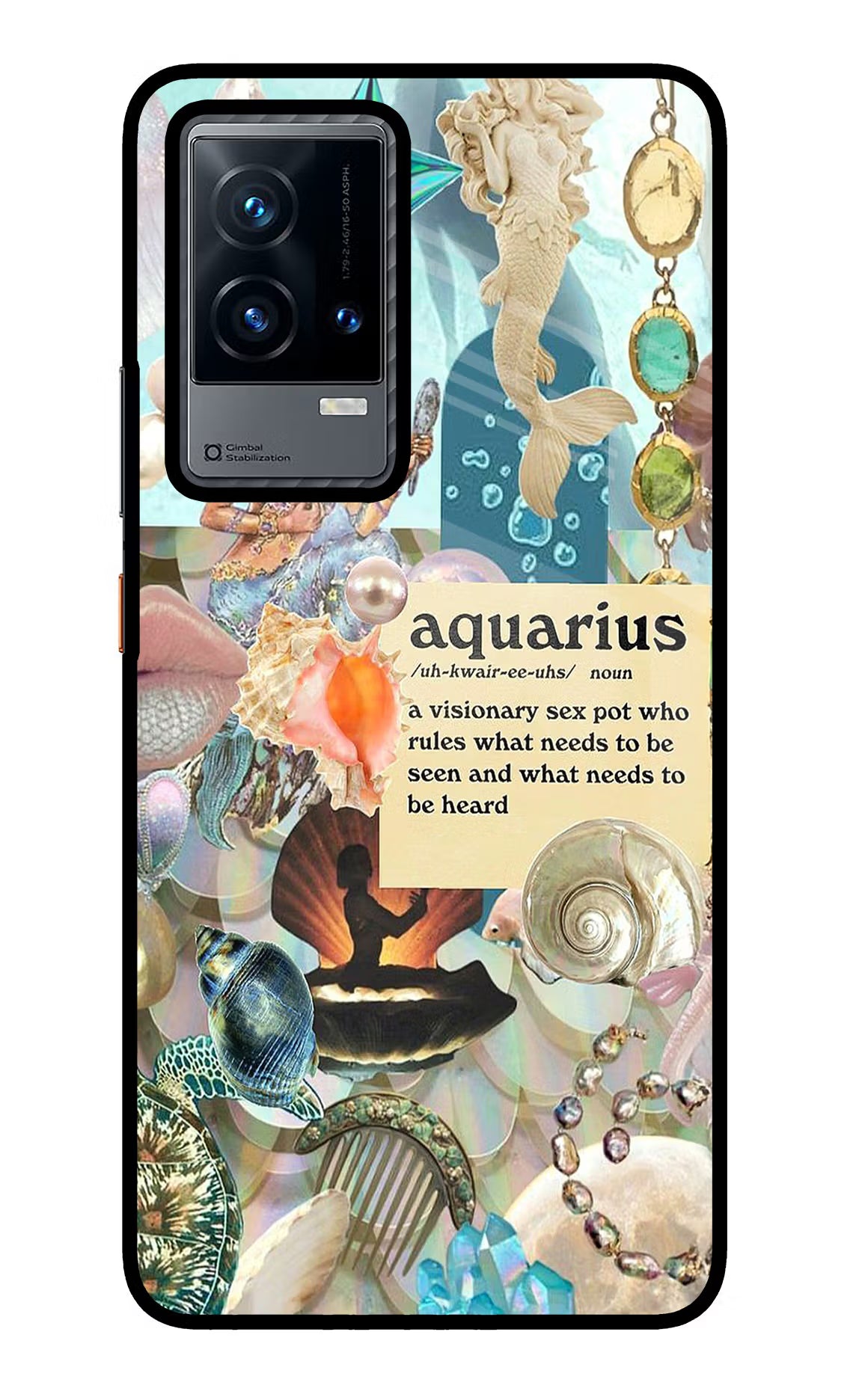 Aquarius Zodiac iQOO 9 5G Glass Case Back Cover by Casekaro