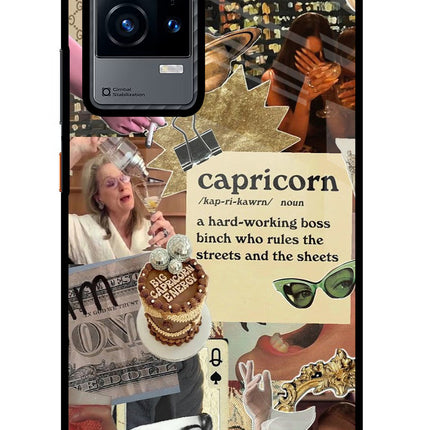 Capricorn Zodiac iQOO 9 5G Glass Case Back Cover by Casekaro