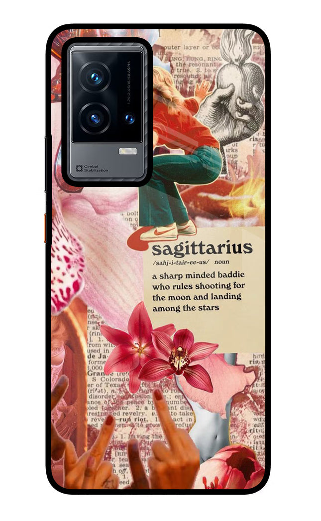Sagittarius Zodiac iQOO 9 5G Glass Case Back Cover by Casekaro