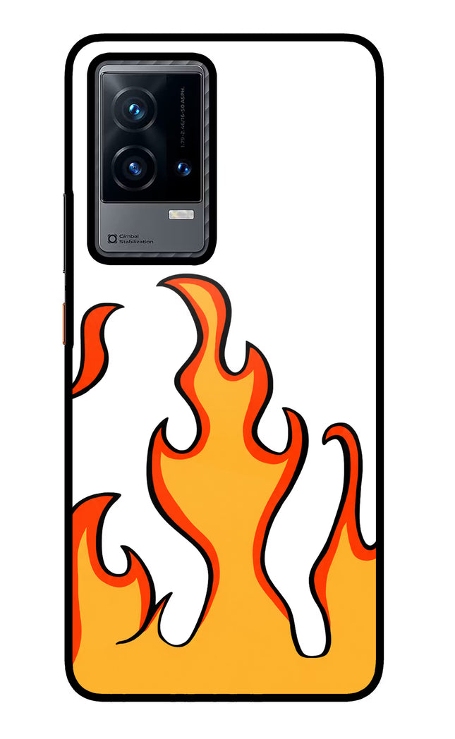 Fired Up – White iQOO 9 5G Glass Case Back Cover by Casekaro