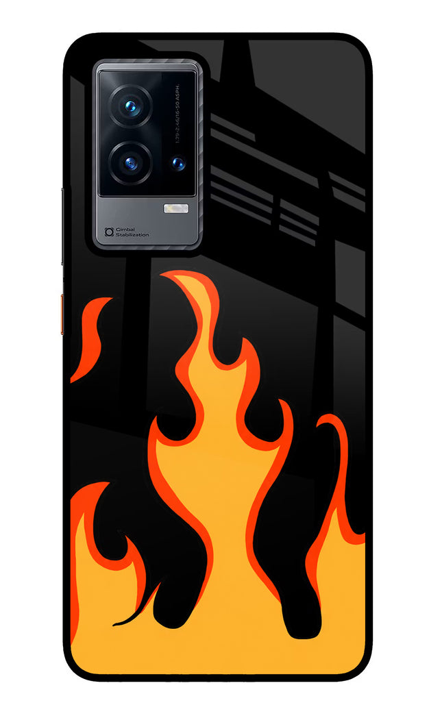 Fired Up – Black iQOO 9 5G Glass Case Back Cover by Casekaro