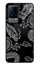 Twin Dragons iQOO 9 5G Glass Case Back Cover by Casekaro