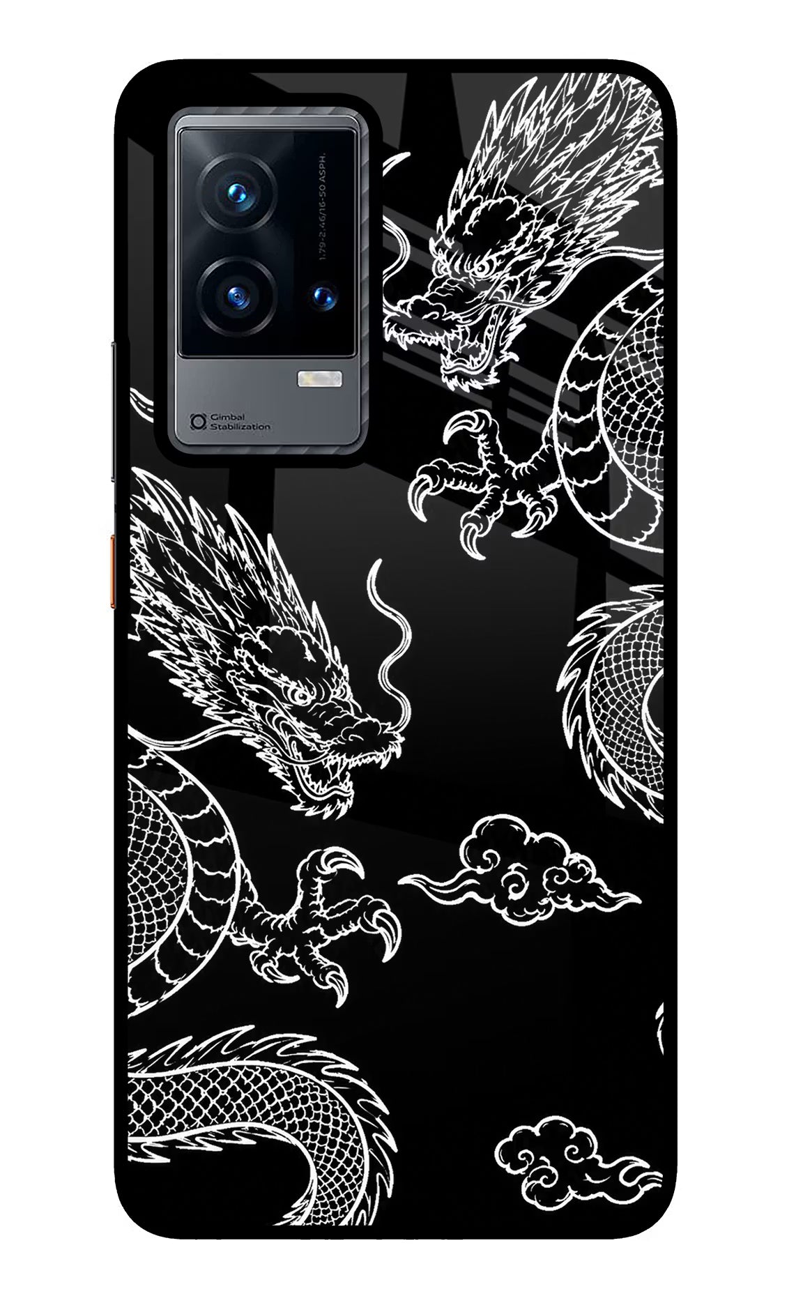Twin Dragons iQOO 9 5G Glass Case Back Cover by Casekaro