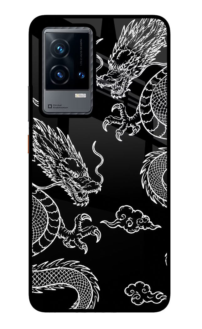 Twin Dragons iQOO 9 5G Glass Case Back Cover by Casekaro