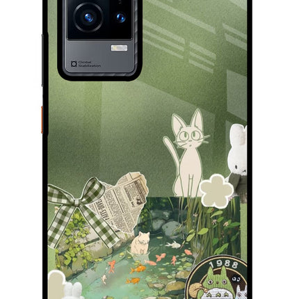Aesthetic anime iQOO 9 5G Glass Case Back Cover by Casekaro