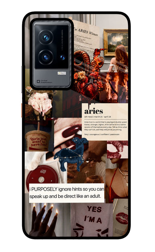 Zodiac Aries iQOO 9 5G Glass Case