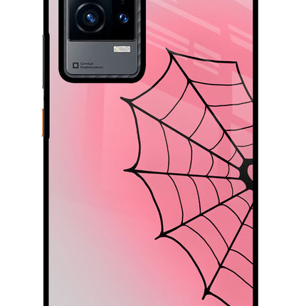Pink Web iQOO 9 5G Glass Case Back Cover by Casekaro