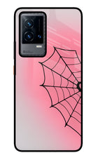 Pink Web iQOO 9 5G Glass Case Back Cover by Casekaro
