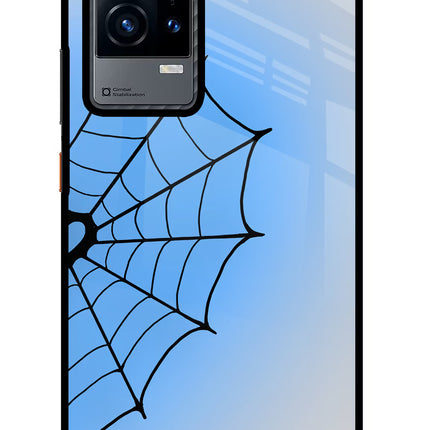 Blue Web iQOO 9 5G Glass Case Back Cover by Casekaro