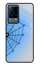 Blue Web iQOO 9 5G Glass Case Back Cover by Casekaro