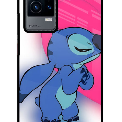 Stitch Hug iQOO 9 5G Glass Case Back Cover by Casekaro